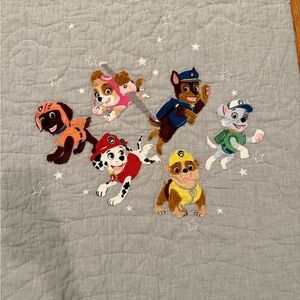 Pottery Barn Kids Gray Quilt with Colorful Paw Patrol Characters